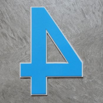 decoratieve huisnummers wit nr.4