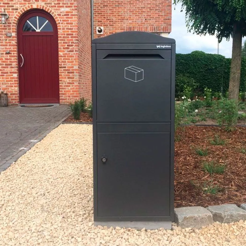 voorbeeld van een pakketbrievenbus pakketbrievenbus in voortuin