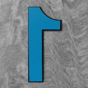 Zwart Huisnummer 1 - 3M sticker 75mm Bold