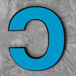 Zwart Huisletter c - 3M sticker 120mm Bold